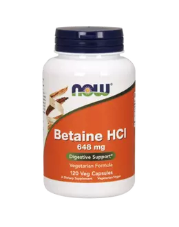 Now Betaine HCl 648 mg - 120 Veg Capsules
